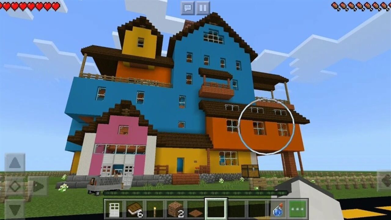 Upgraded Neighbor's house in Hello Neighbor MCPE Map