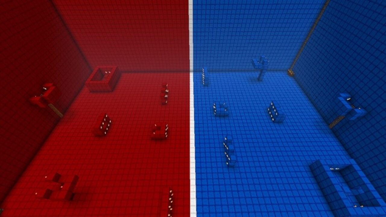 Red Team in Red vs Blue MCPE Map