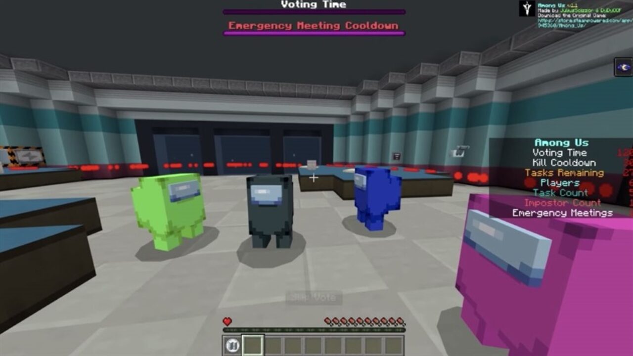 Epic conflict in Among Us MCPE Mod