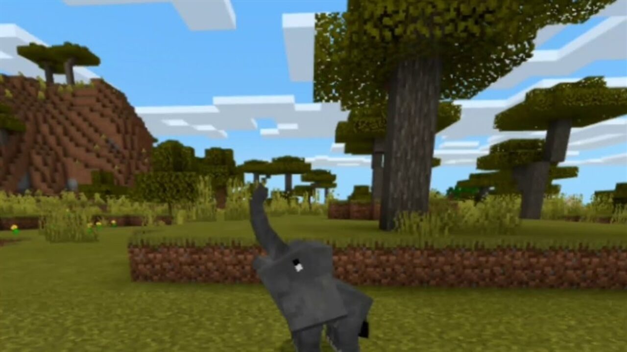 Elephants and others in Cute Mobs MCPE Mod