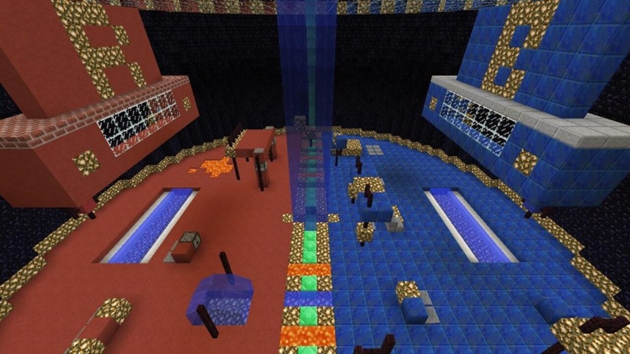 Blue Team in Red vs Blue MCPE Map