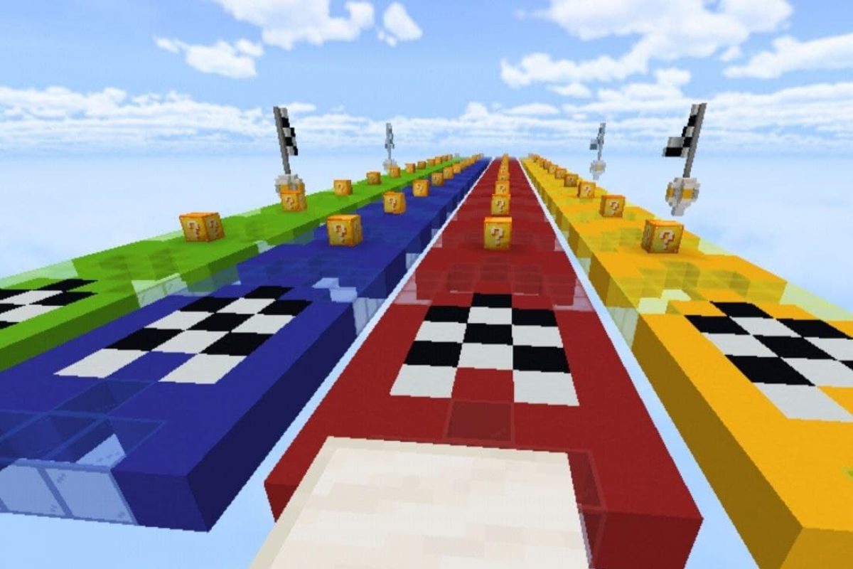 Minecraft: SUPER MARIO LUCKY BLOCK RACE - Lucky Block Mod - Modded