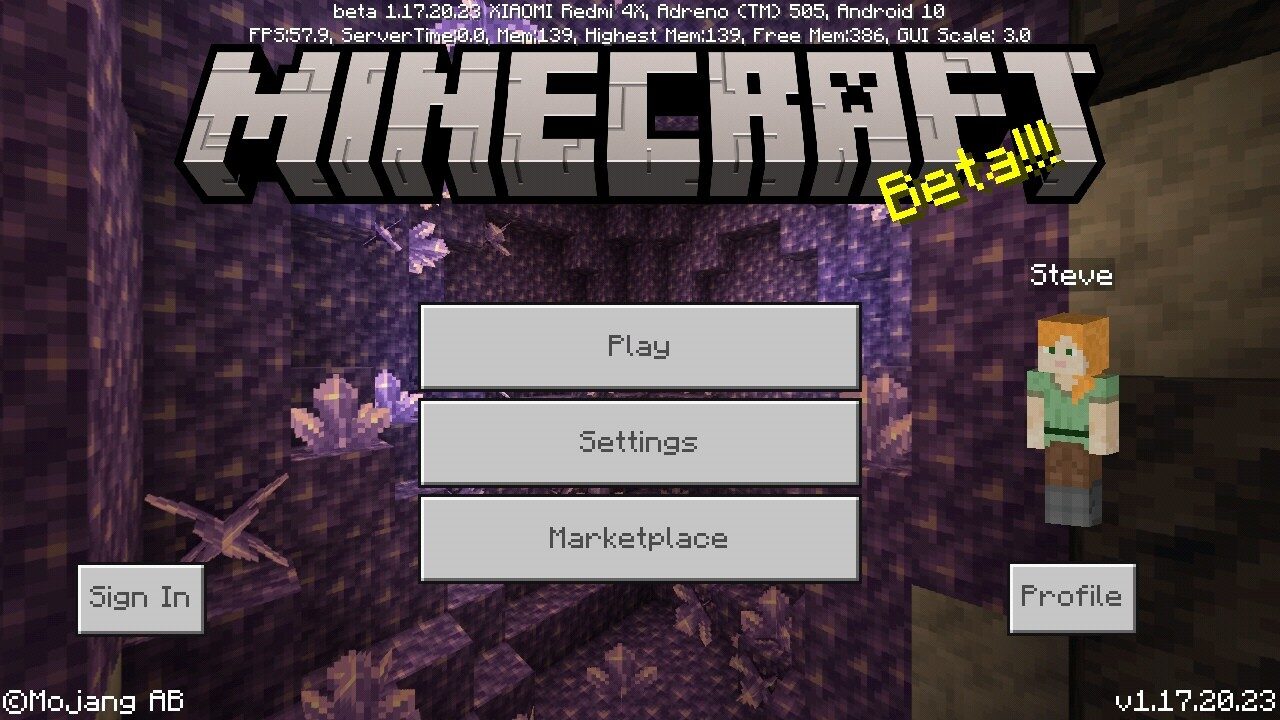 Minecraft PE 1.17.20.23