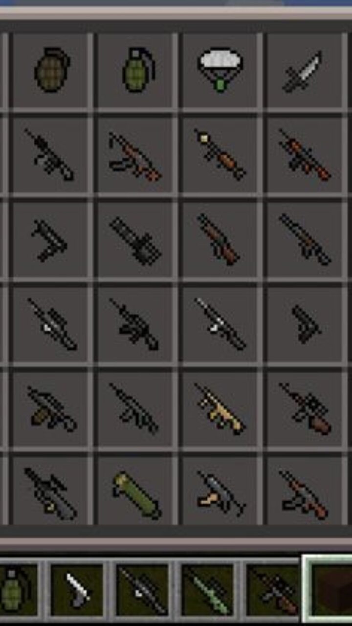 Inventory from Gun Mod for Minecraft PE