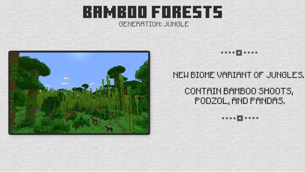 Bamboo forests in Minecraft PE 1.9