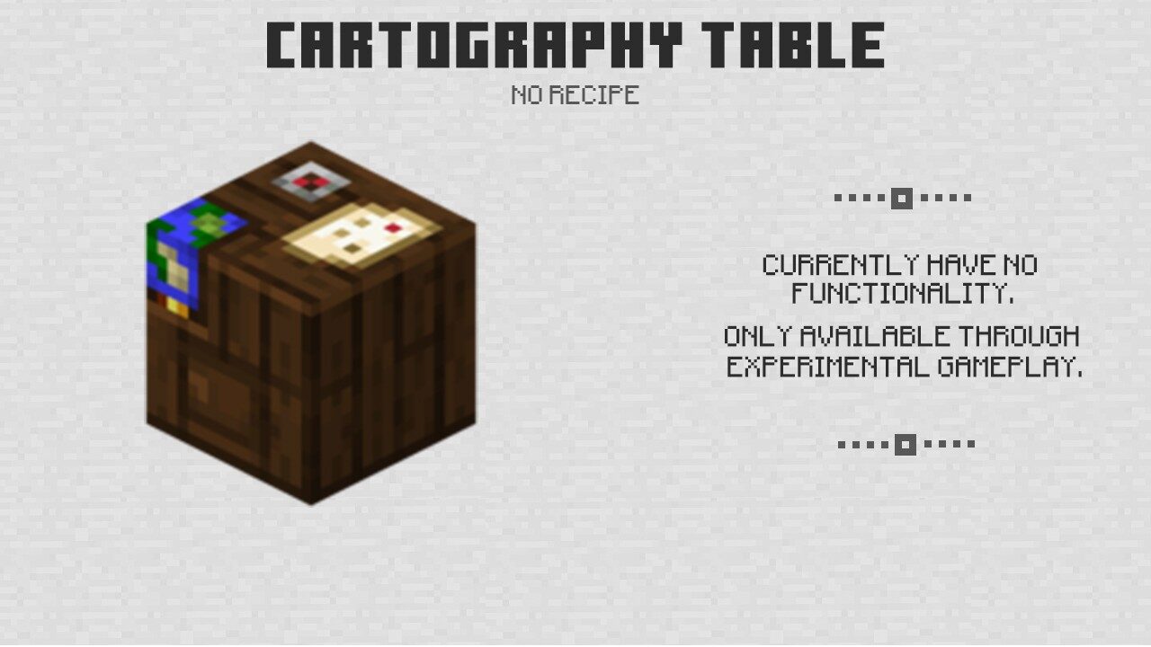 Cartography table in Minecraft PE 1.9