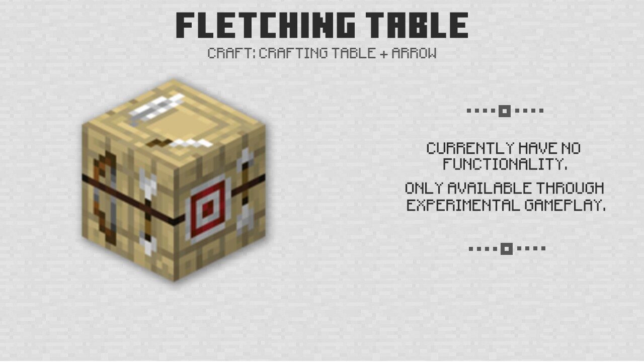 Fletching table in Minecraft PE 1.9