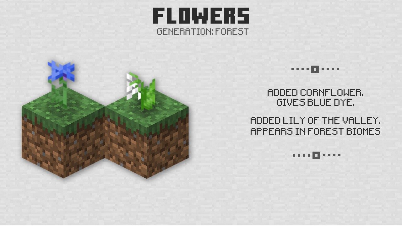 Flowers in Minecraft PE 1.9