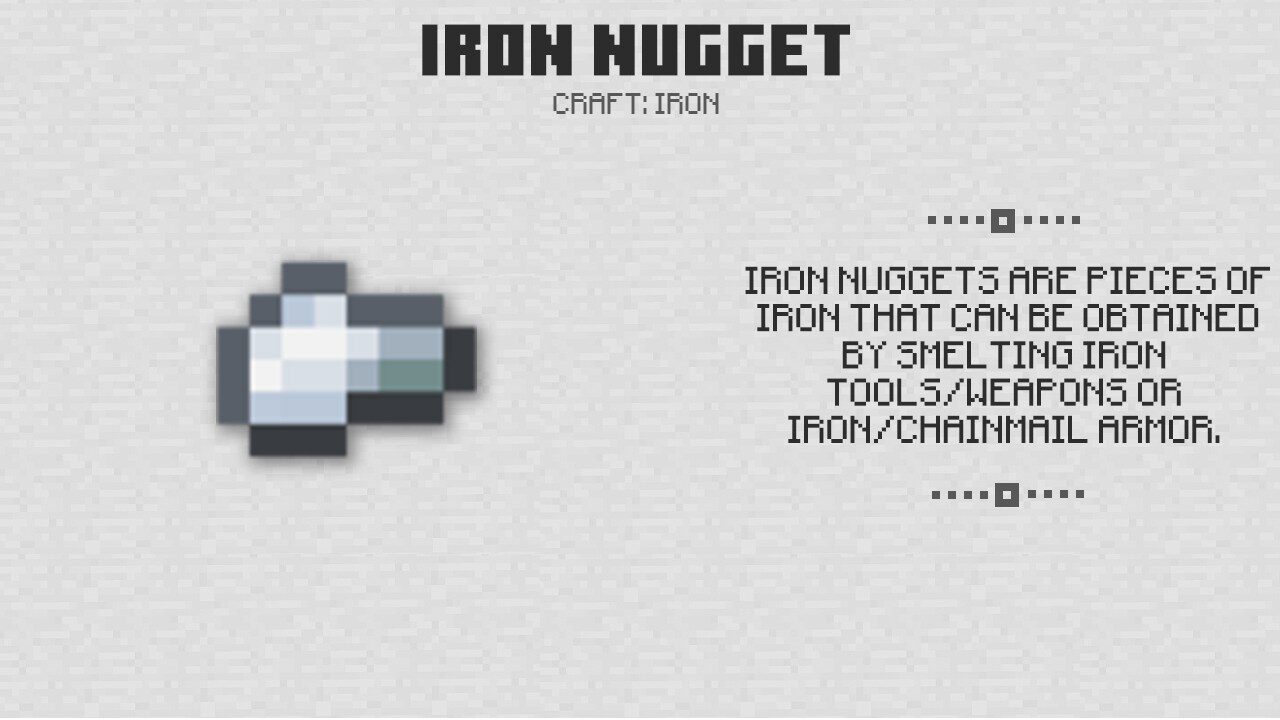 Iron Nuggets in Minecraft PE 1.1