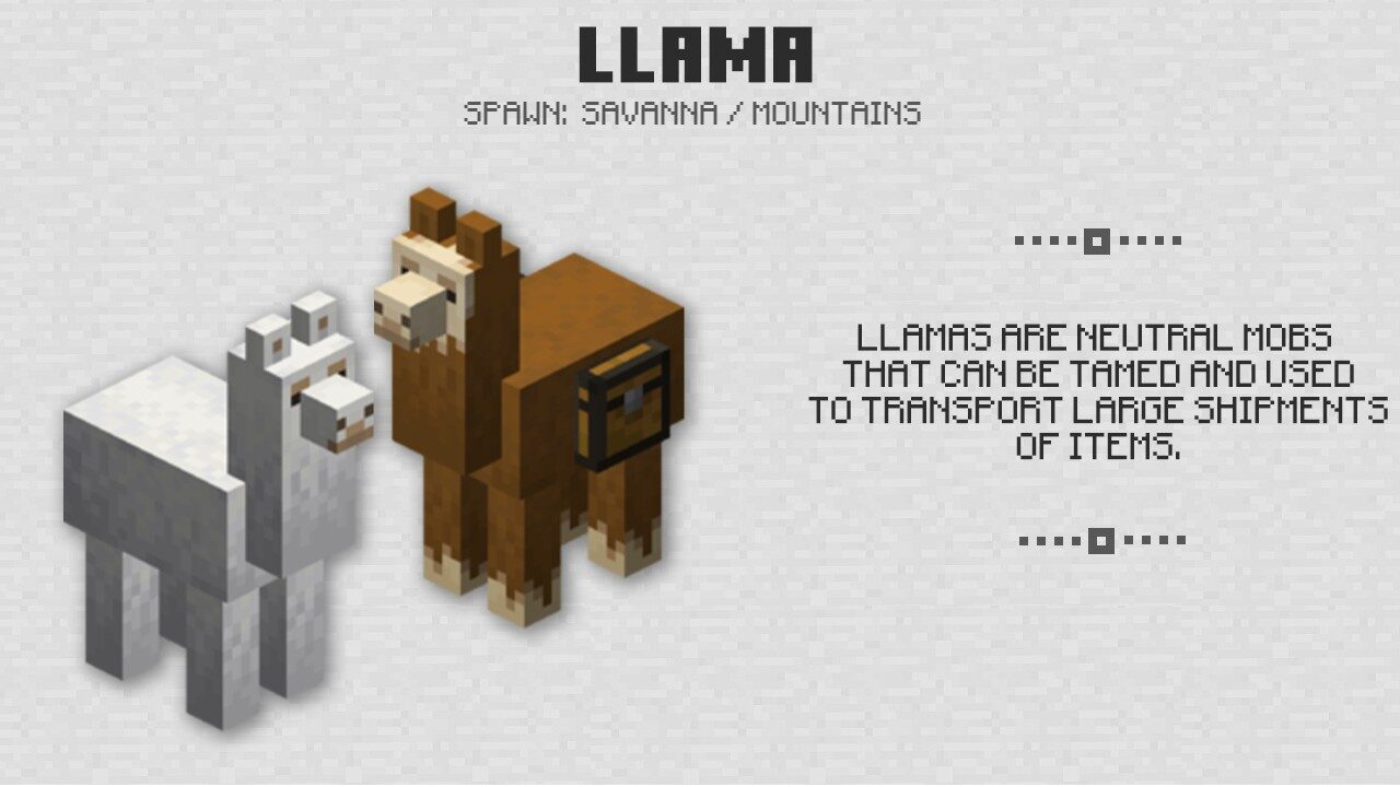 Llama in Minecraft PE 1.1