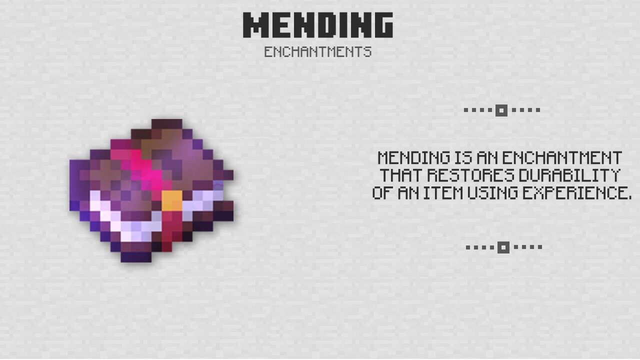 Mending in Minecraft PE 1.1