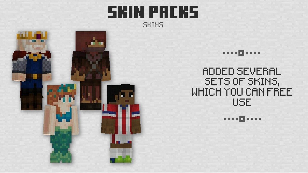 Skins in Minecraft PE 1.1