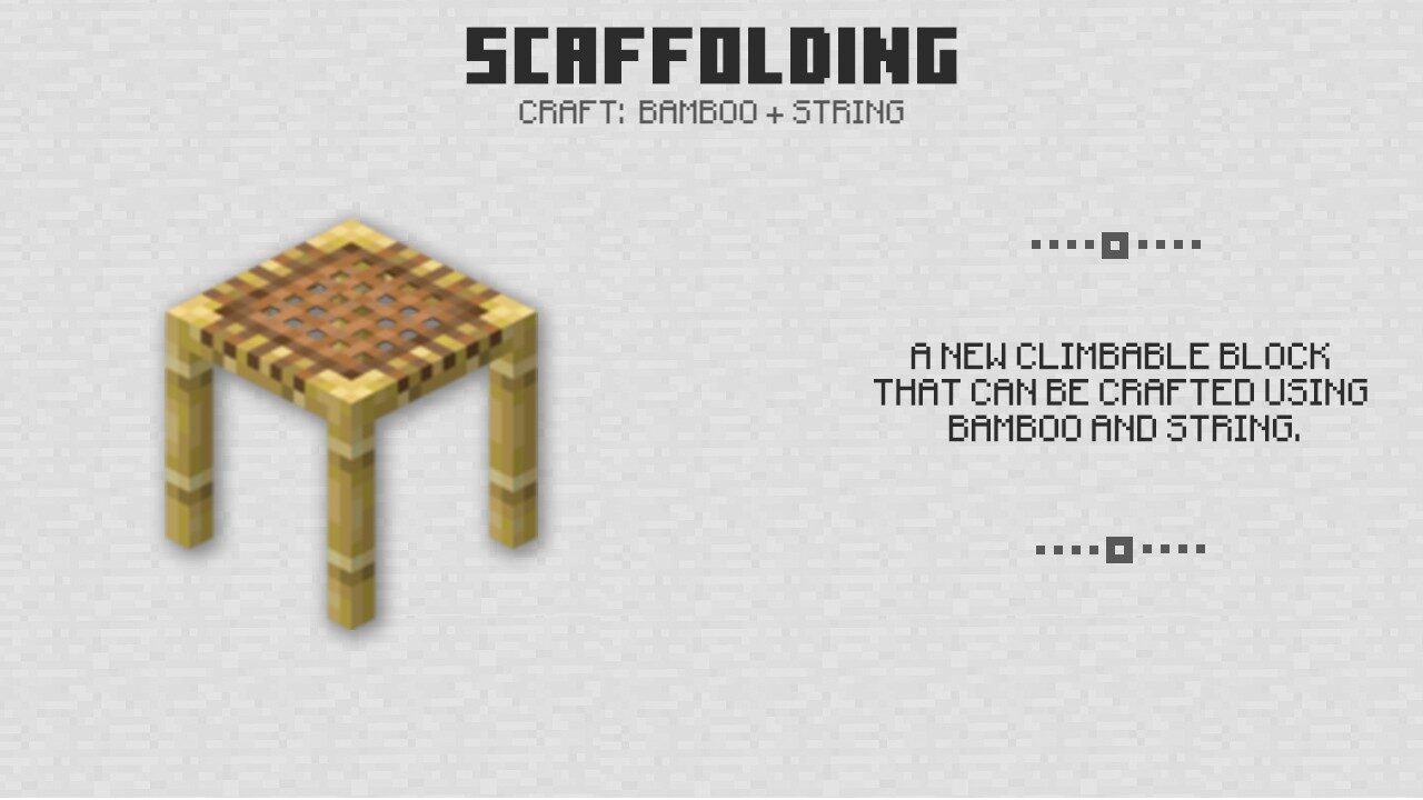 Scaffolding in Minecraft PE 1.8