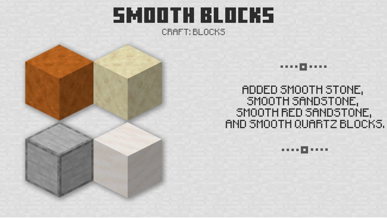 Smooth blocks in Minecraft PE 1.9