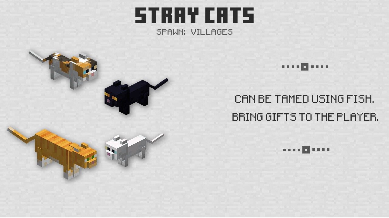 Stray cats in Minecraft PE 1.8