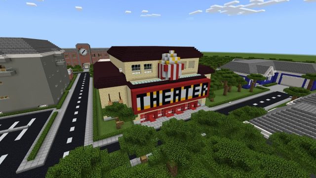 minecraft town with school map 1.7.10