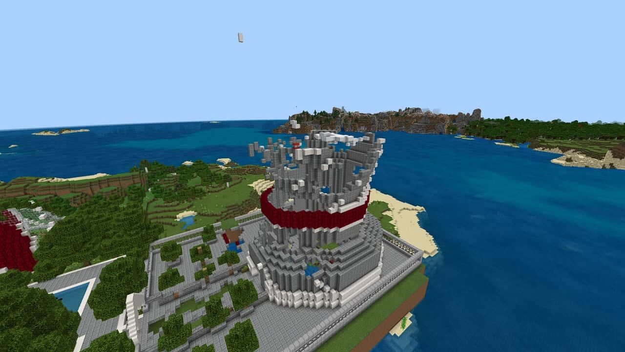 Tower in Destroyed City map in Minecraft PE