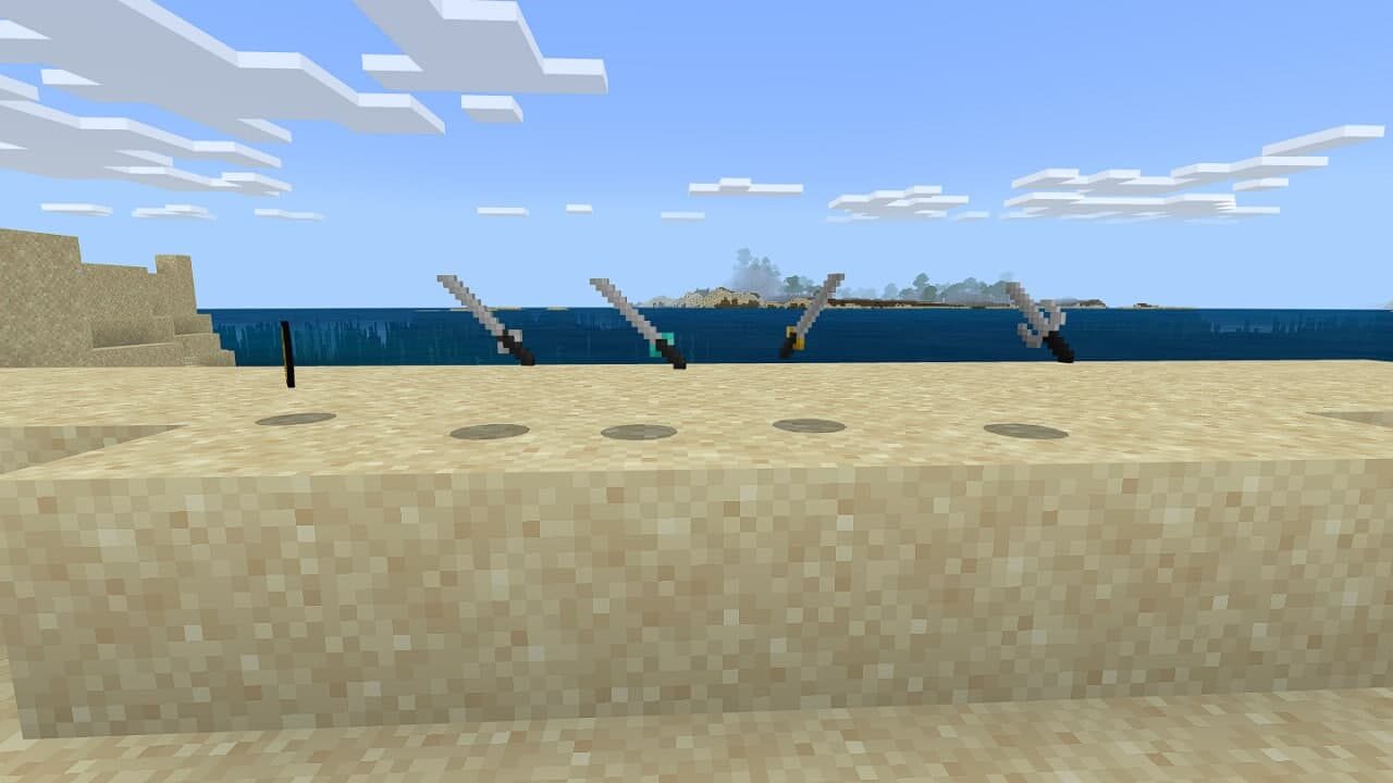 Katana in Ninja mod in Minecraft PE