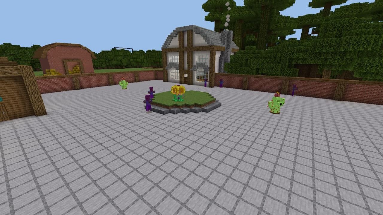 Plants and Zombies in Minecraft PE