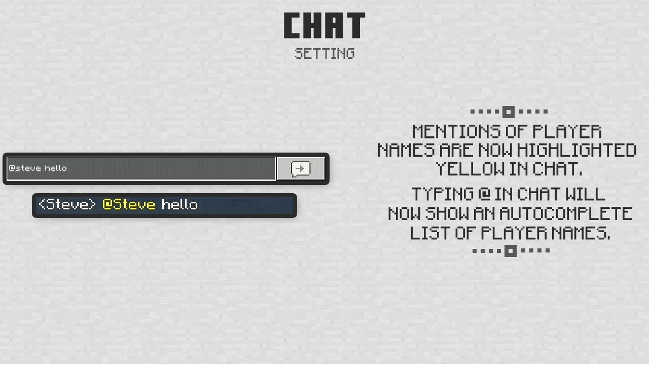 Updated chat in Minecraft PE 1.7