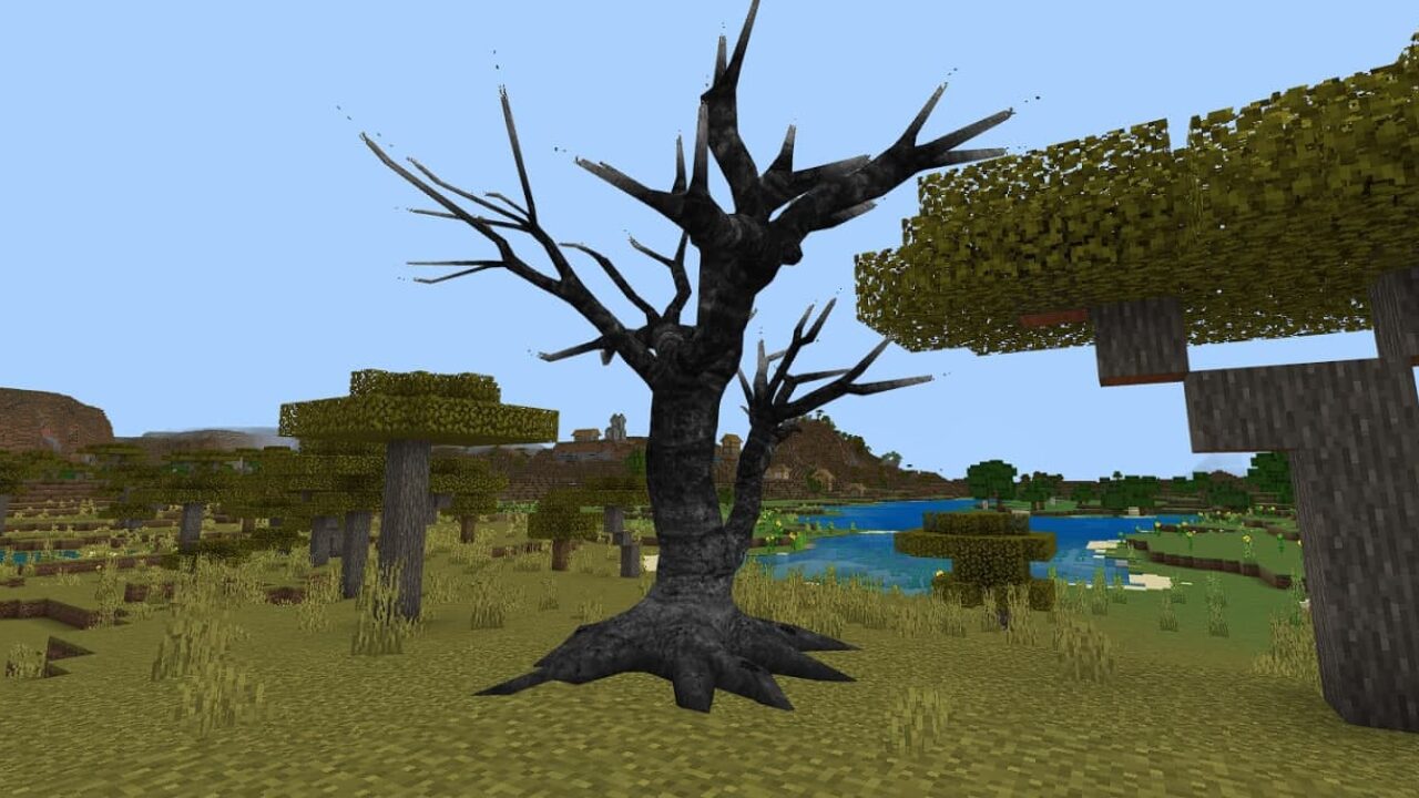 Cursed Dry Tree in Squid Game mod in Minecraft PE