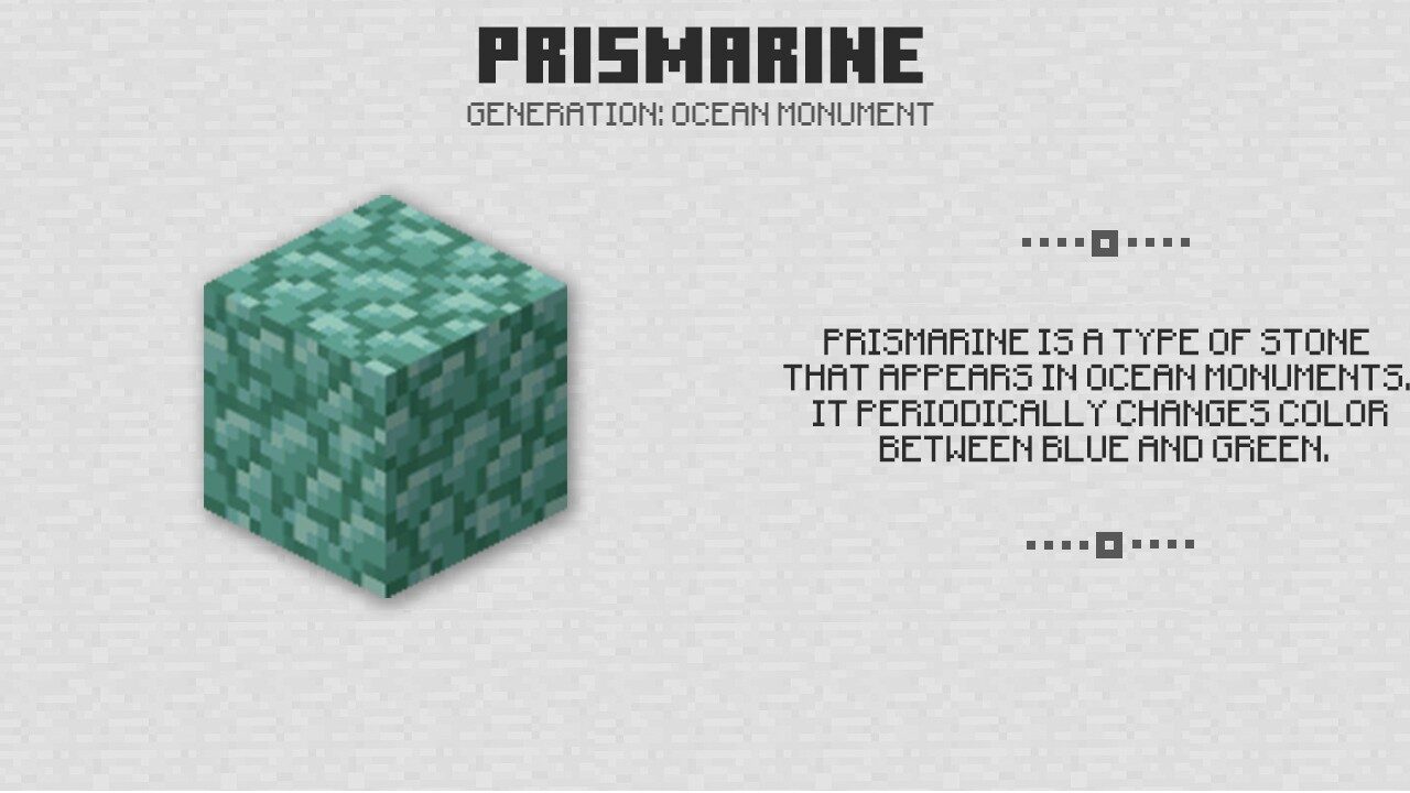 Prismarine from Minecraft PE 0.16