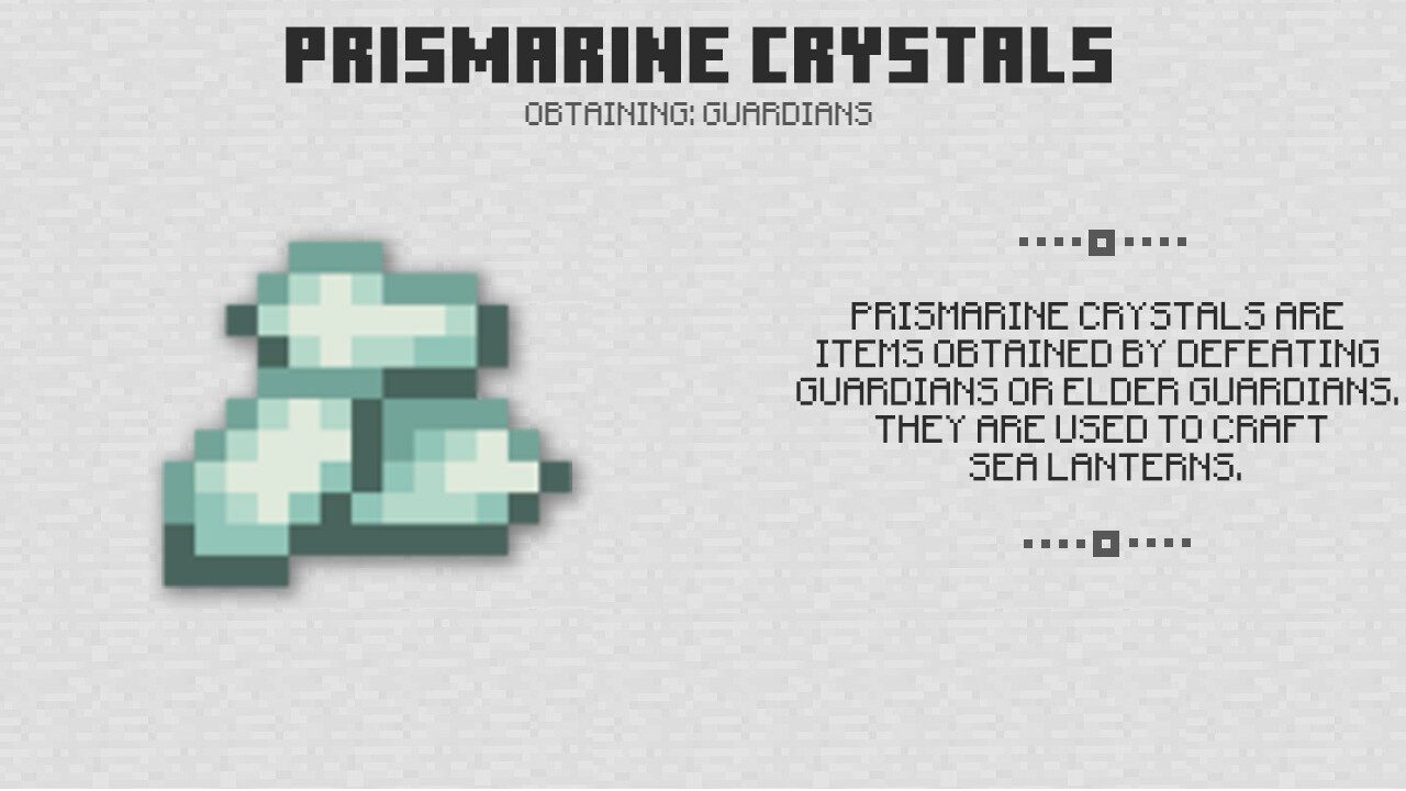 Prismarine Crystals from Minecraft PE 0.16