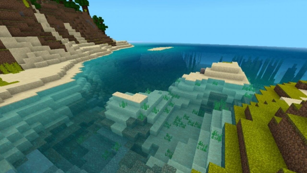 Water and Sand from Render Dragon Shaderless Shader for Minecraft PE