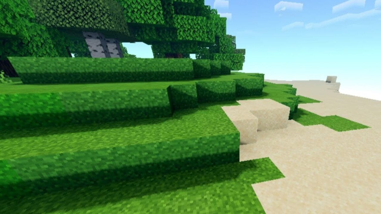 Grass from Water from Trees from Vanilla Shader for Minecraft PE