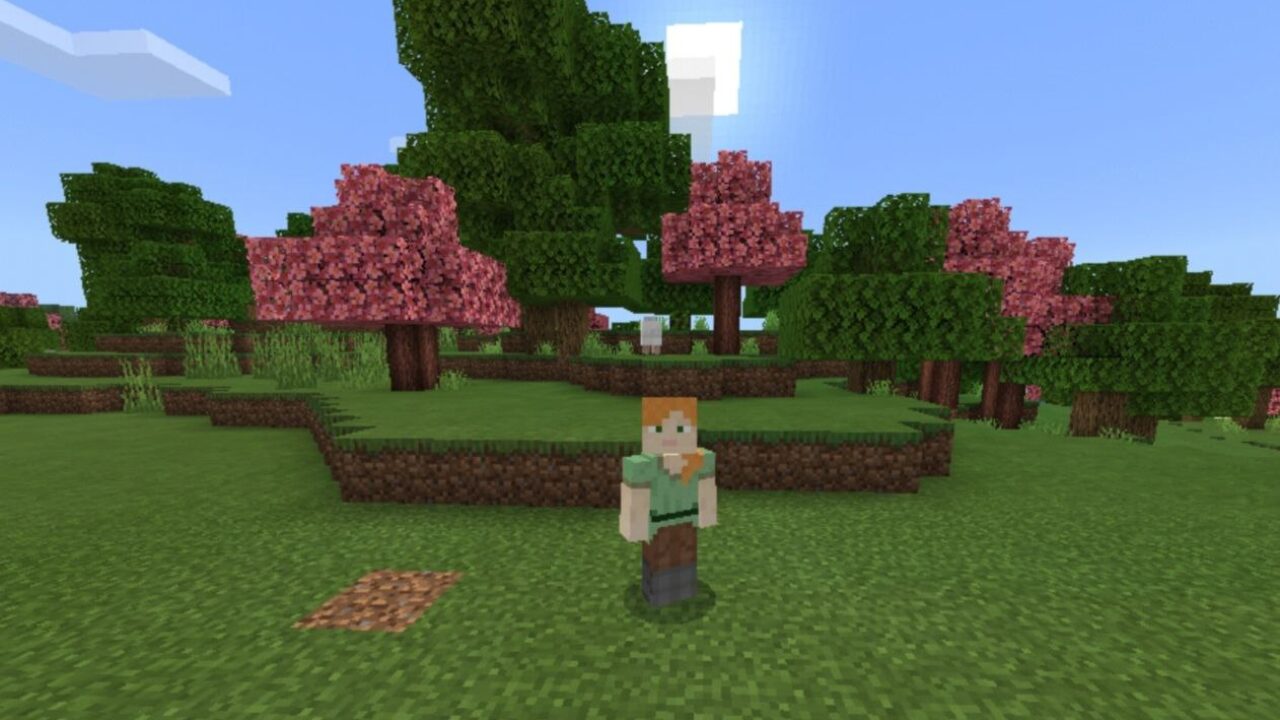 Dark Cherry Blossom Text from Pink Texture for Minecraft PE