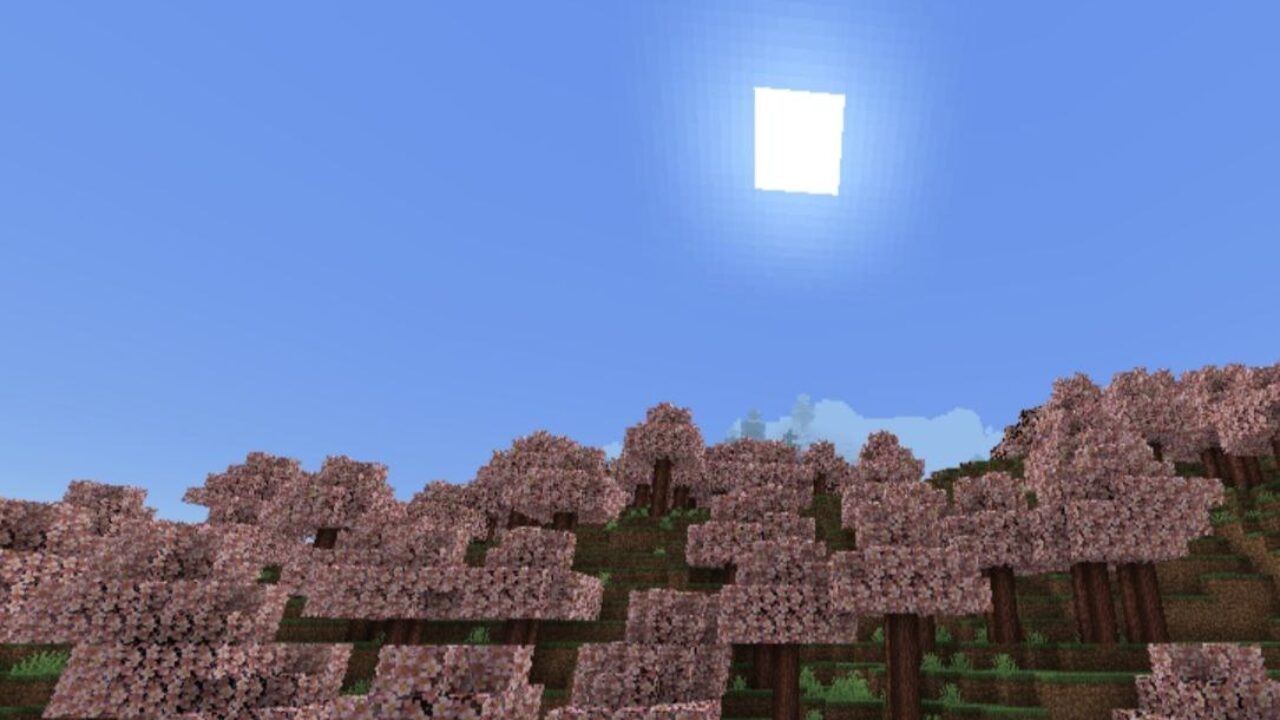 Light Cherry Blossom Text from Pink Texture for Minecraft PE