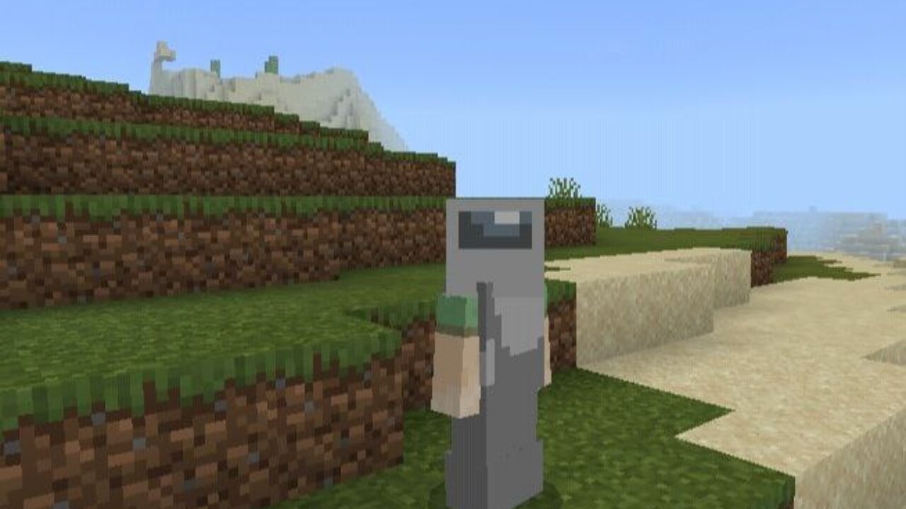 Grey Spacesuit from Among Us Texture Pack for Minecraft PE