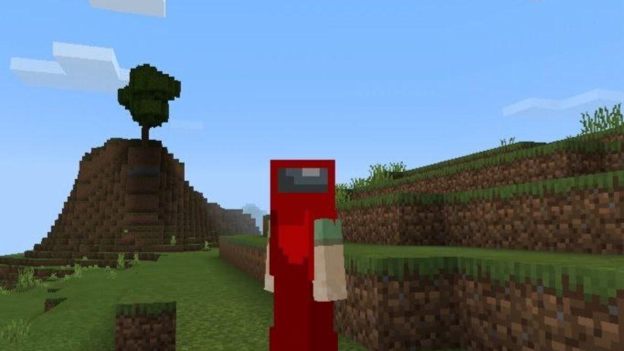 Red Spacesuit from Among Us Texture Pack for Minecraft PE