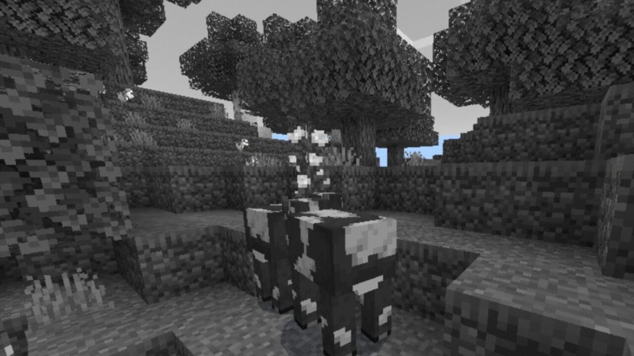 Cow from Black and White Textures for Minecraft PE