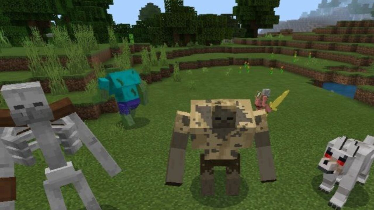 Characters from Creepy Monsters Mod for Minecraft PE