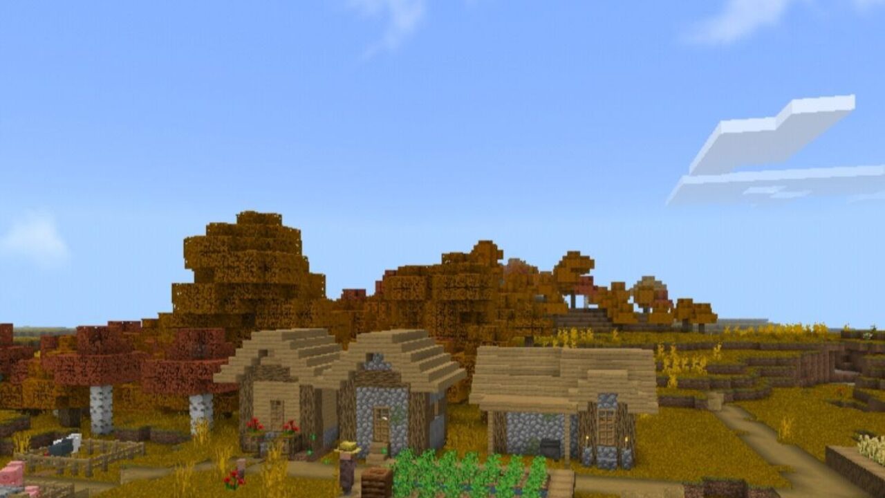 Village from Autumn Texture Pack for Minecraft PE