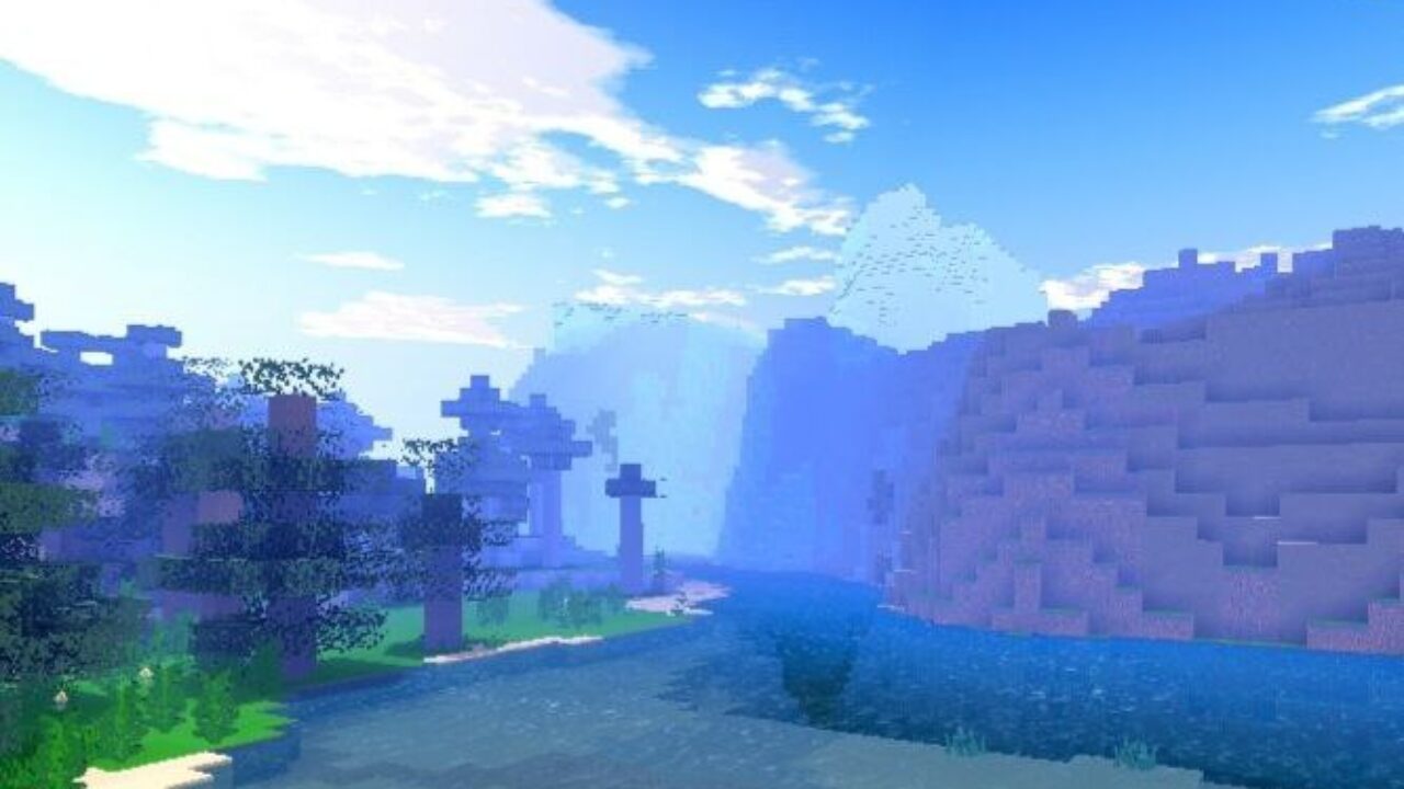 Mountains from Low End Shaders for Minecraft PE