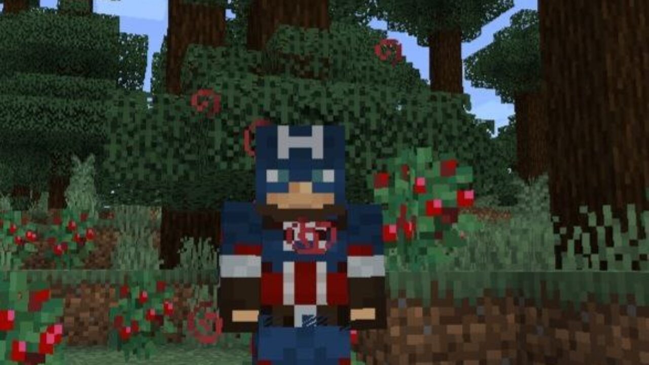 Captain America Costume from Superheroes Mod for Minecraft PE