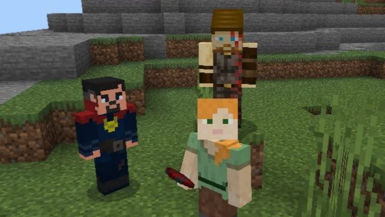 Doctor Strange and Thor Mobs from Thanos Mod for Minecraft PE