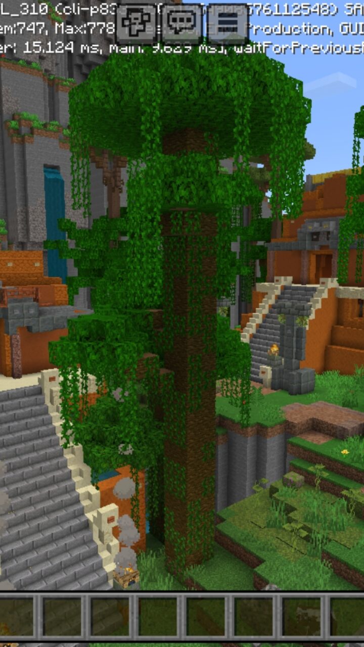 Top View from Ancient Grove Map for Minecraft PE