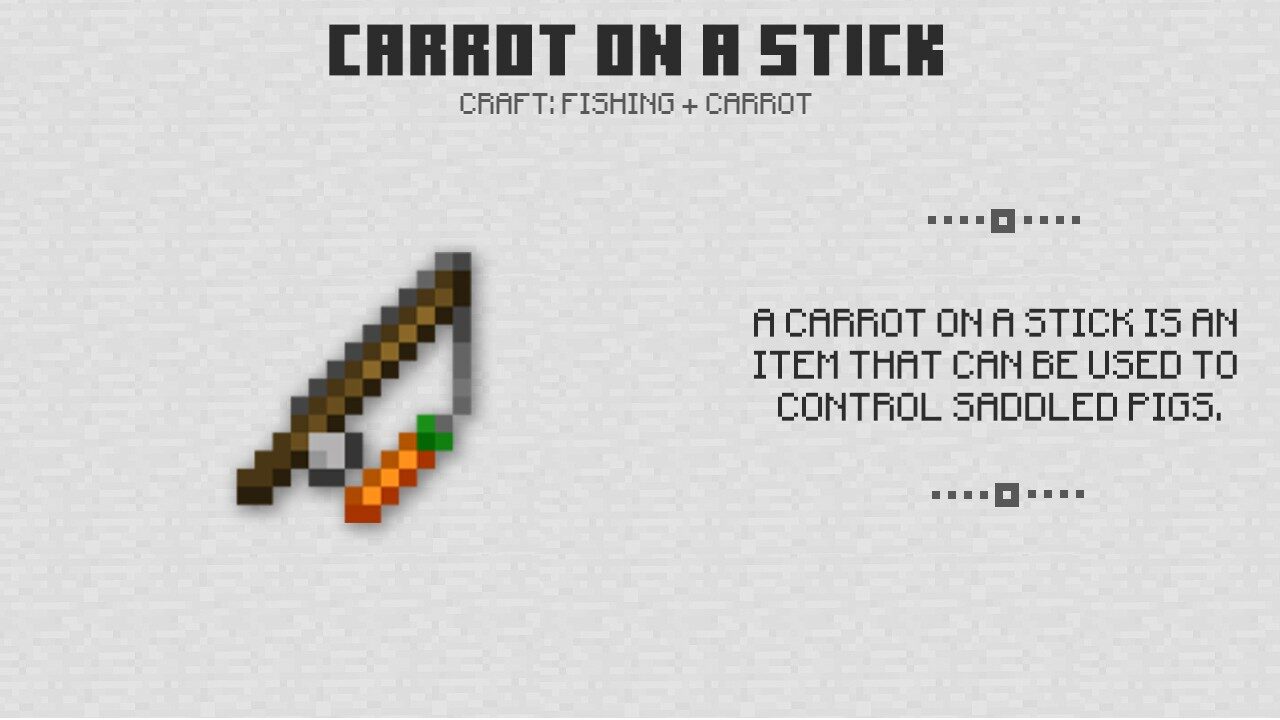 Carrot on a stick in Minecraft PE 0.15