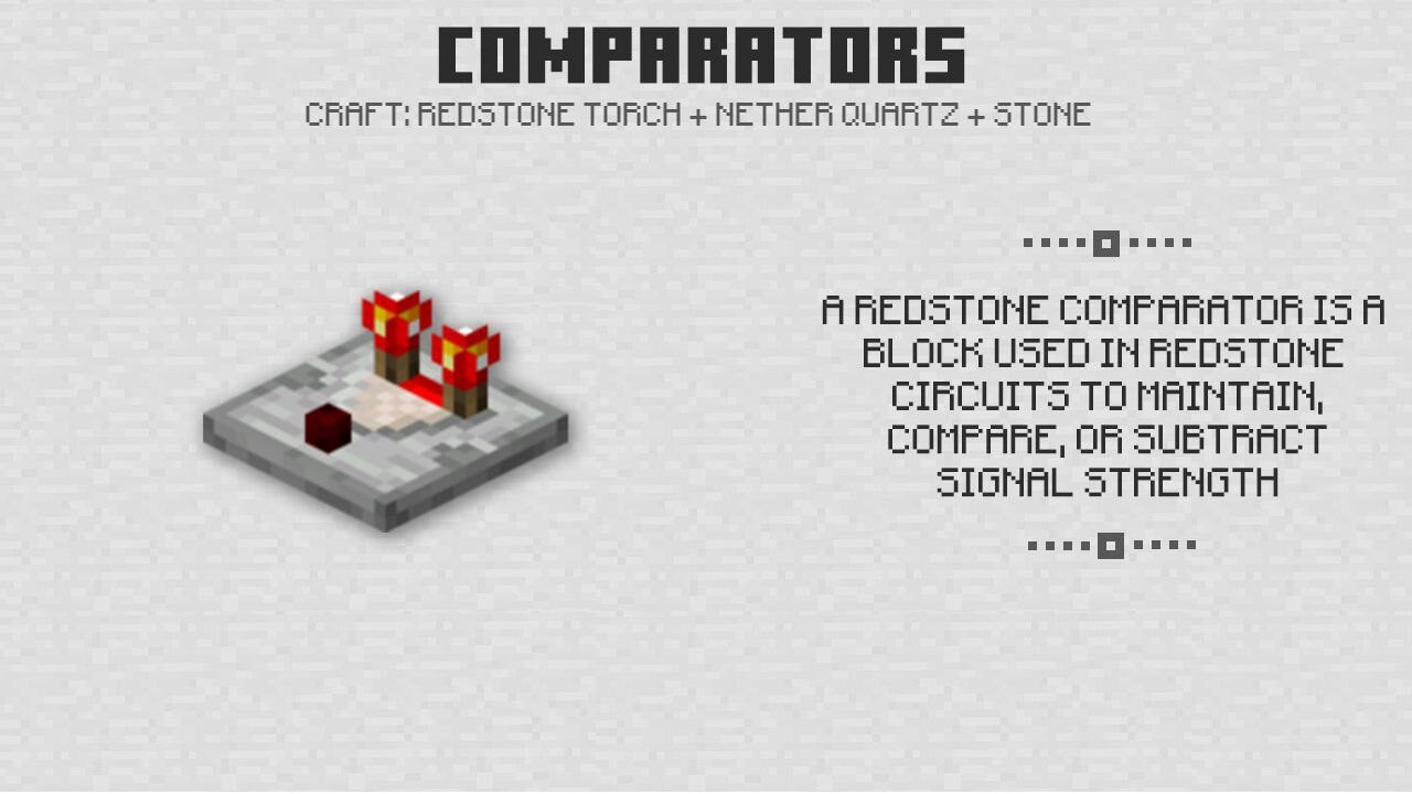 Comparators for Minecraft PE 0.14.0