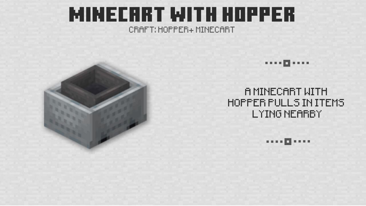 Minecart with Hopper for Minecraft PE 0.14.0