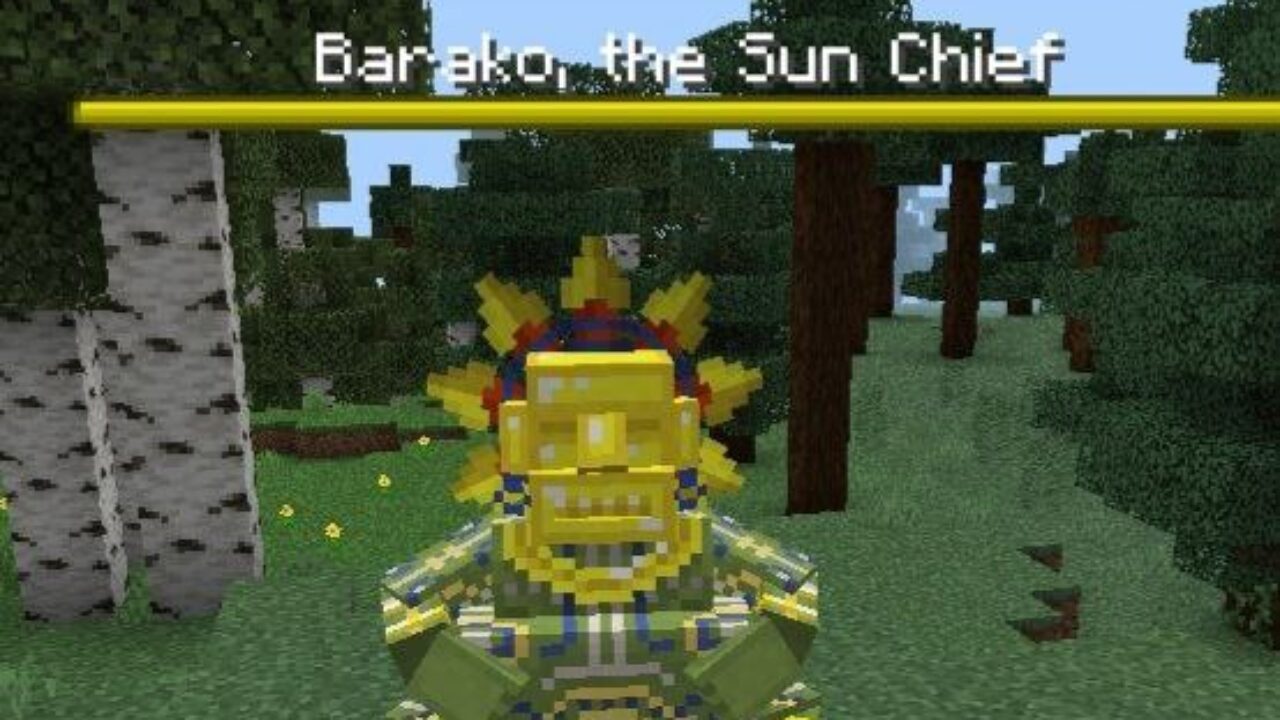 Barako The Sun Chief from Mowzies Mobs Mod for Minecraft PE