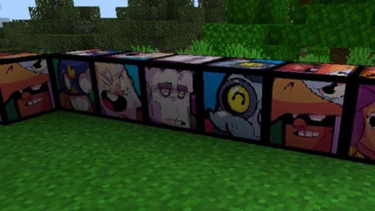 Cartoon Blocks from Brawls Stars Texture Pack for Minecraft PE