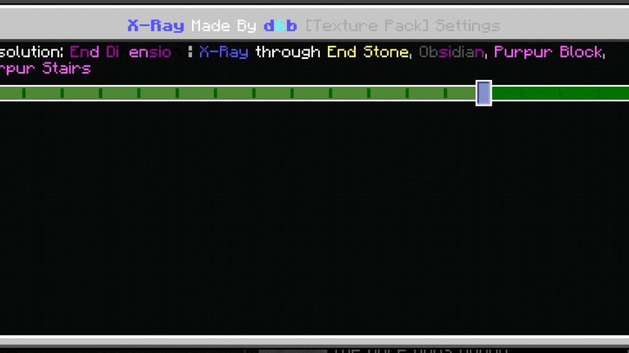 Settings from X-Ray Texture Pack for Minecraft PE