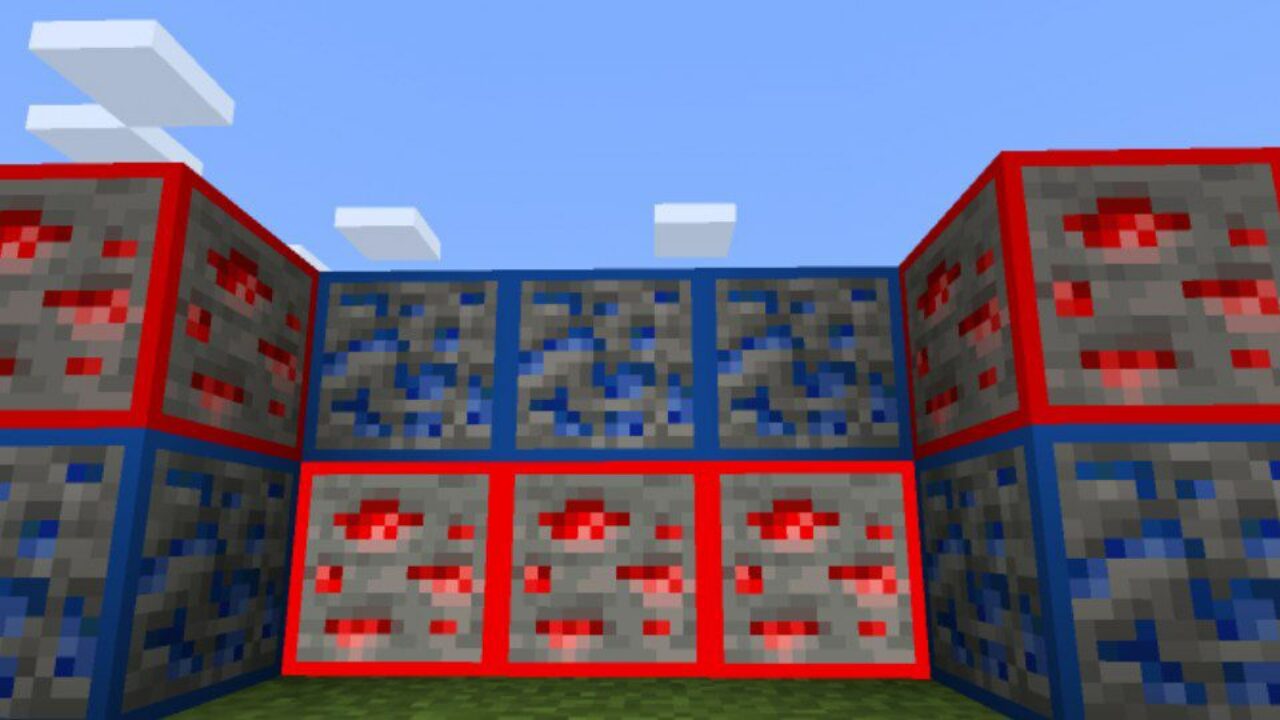 Outlined Blocks from New Ore Texture Pack for Minecraft PE