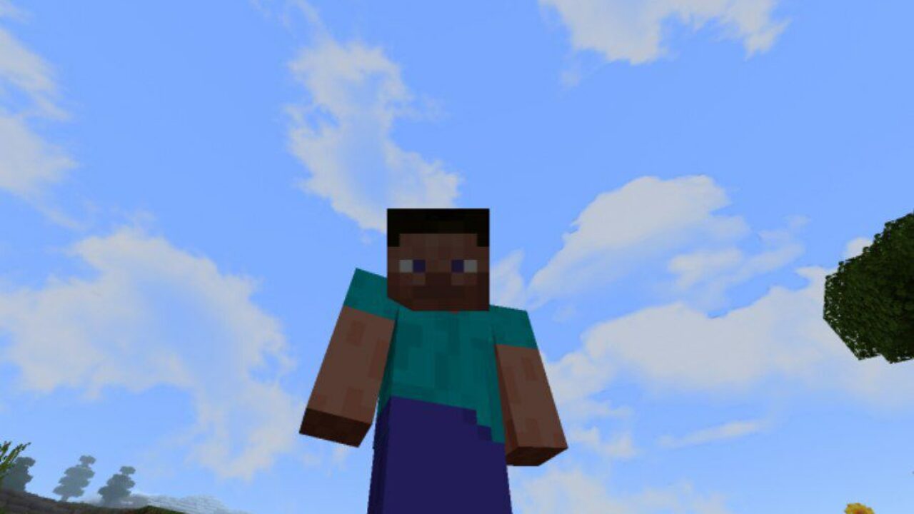 Steve and Sky from Sky Texture Pack for Minecraft PE