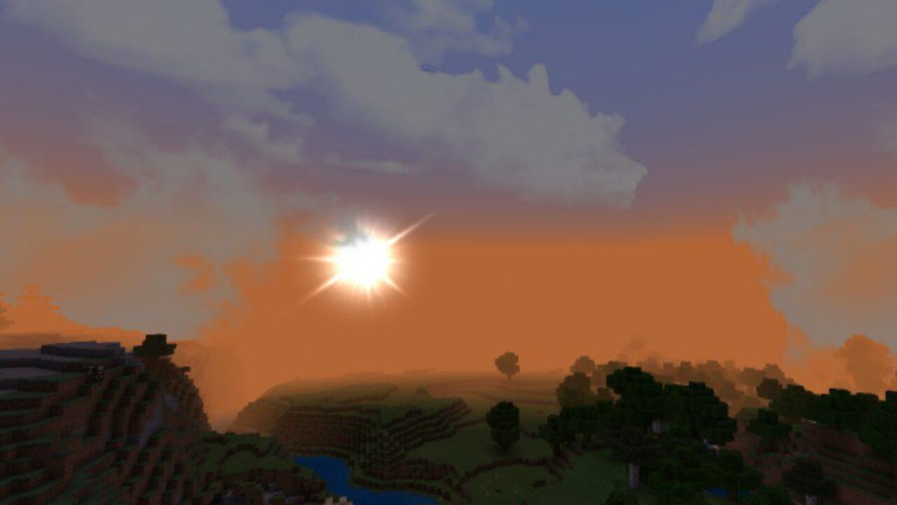 Sunset from Sky Texture Pack for Minecraft PE