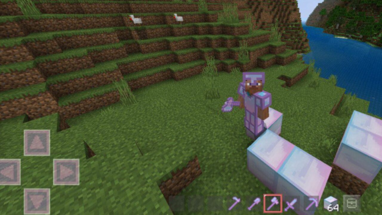 New Interface from Vaporwave Texture Pack for Minecraft PE